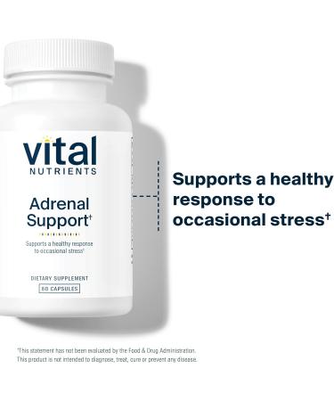 Vital Nutrients Adrenal Support | Adrenal Support Supplements for Gland Function and Cortisol Management | Supports Energy and Stress Levels | Gluten Dairy Soy Free | 60 Capsules 60 Count (Pack of 1) - Buy Online on GoSupps.com