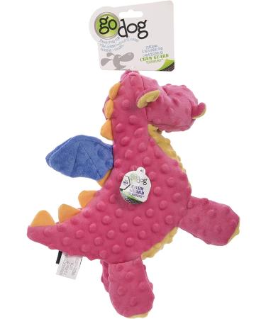 GoDog Dragons Squeaker Plush Dog Toy - Chew Guard Technology - Durable & Chew Resistant - Multiple Styles & Sizes - Large Coral - Buy Online on GoSupps.com
