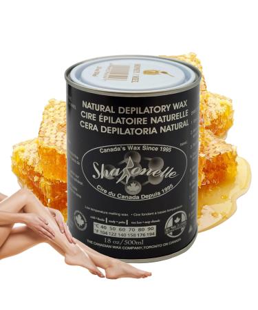 Sharonelle Soft Wax All Purpose Hair Removal Natural Depilatory Canned Wax for Sensitive Skin Canada-Made Melting Wax in Black color Canned Package (1PC Honey) 500 ml (Pack of 1) Honey
