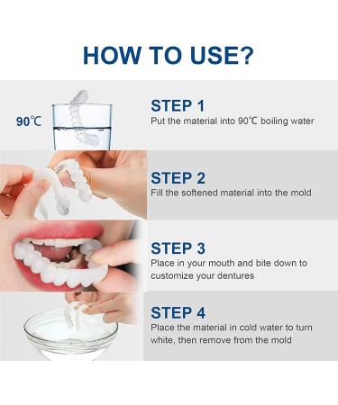 Tistics False Teeth Veneers | Temporary Dentures & Immediate Veneers | Cosmetic Tooth Solutions | Tooth Whitening for Men & Women - 2 Pairs - Buy Online on GoSupps.com