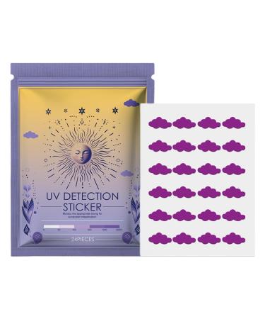 UV Stickers For Sunscreen | 48 UV Detection Stickers | Sunblock Patches | Sunburn Alert Patches | Sunny UV Patches Reminder | Sunscreen Reminder Stickers - Know When to Re-Apply Sunscreen Clouds