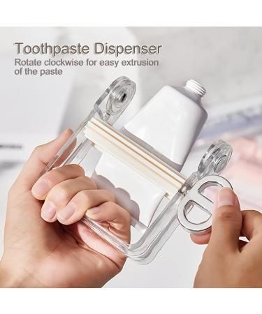 YOXIER Rotatable Toothpaste Stand Toothpaste Squeezer with Rotatable Handle Bathroom Tube Extruder Dispenser White - Buy Online on GoSupps.com