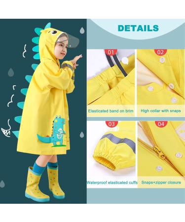 Kids Waterproof Crocodile Raincoat | Toddler Poncho | 3D Cartoon | L Size (110-125 CM) | Girls Boys Children Rainwear - Buy Online on GoSupps.com