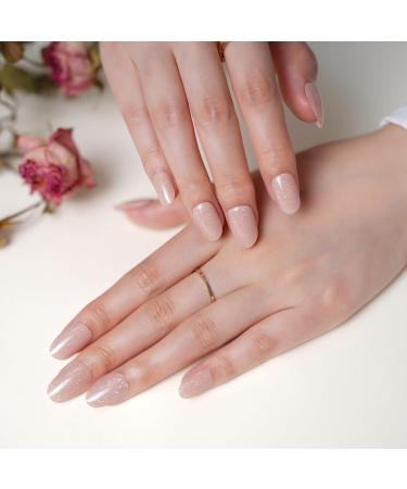 DANNI & TONI Soft Gel Nail Strips - Simply Sand Solid Colour Fine Glitter | 28 Stickers Semi Cured Wraps - Buy Online on GoSupps.com