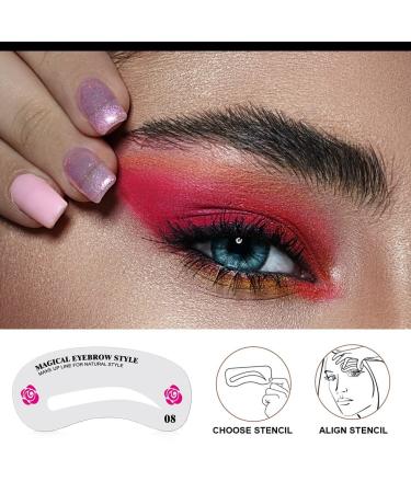 Sioppkik 24 Forms Eyebrow Template Set - Reusable DIY Makeup Tool for Perfect Eyebrows | International Shipping Available - Buy Online on GoSupps.com