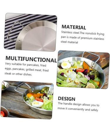 ABOOFAN 1pc Amphora Pan Round Griddle Pan Camping Griddle Camping Cooking Pot Egg Frying Pan Handles Pan Steel Paella Pan Frying Saucepan Pans Household Steamer Stainless Steel - Buy Online on GoSupps.com