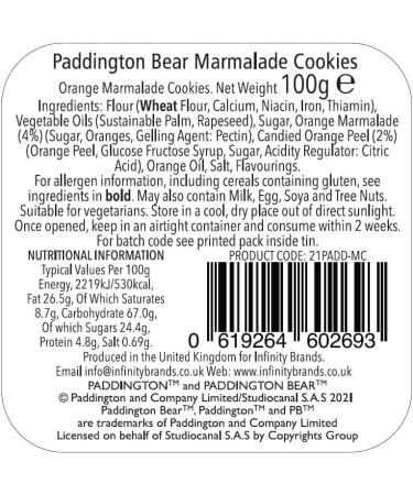 Infinity Brands Paddington Bear - Orange Marmalade Cookies Gift Tin 100 g - Buy Online on GoSupps.com