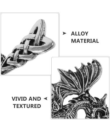 Baluue Vintage Silver Celtics Hair Slide Hairpin Dragon Knot Hair Stick Vintage Hair Chopstick Barrettes Antique Viking Bronze Hair Pin for Hair Accessory - Buy Online on GoSupps.com