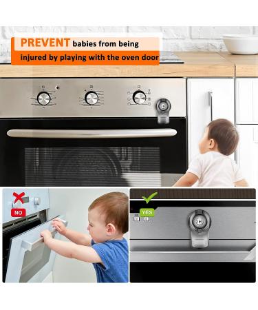 Child Safety Oven Door Lock Set | Heat-Resistant Baby Proof Kitchen Locks | 3M Adhesive | Clear-Black (2 Pack) - Buy Online on GoSupps.com