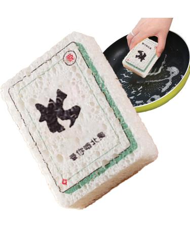 Dish Wash Sponge - Mahjong Design Dishes Sponge - Long-Lasting Wood Pulp Fiber Scrubber Sponge Kitchen Dish Bowl Cleaning Sponge for Dining Rooms Canteens Tosier North - Buy Online on GoSupps.com