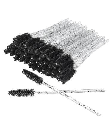 100 Pieces Disposable Eyelash Brushes Mascara Wands Eyebrow Applicator Cosmetic Makeup Brush Tool Kits (Black)