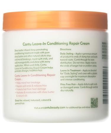 Cantu Shea Butter Leave-In Conditioner Repair Cream 16oz (473ml) - Pack of 3 - Buy Online on GoSupps.com