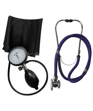 Blood pressure monitor upper arm professional Tiga Pro 1 new K 1 + Rappaport blue double head stethoscope Tiga-Med