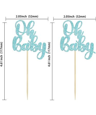 Gyufise 36Pcs Oh Baby Cupcake Toppers Glitter Baby Shower Cupcake Picks Oh Baby Cake Pick for Baby Shower Kids Boys Girls Birthday Party Cake Decorations Supplies Light Blue - Buy Online on GoSupps.com
