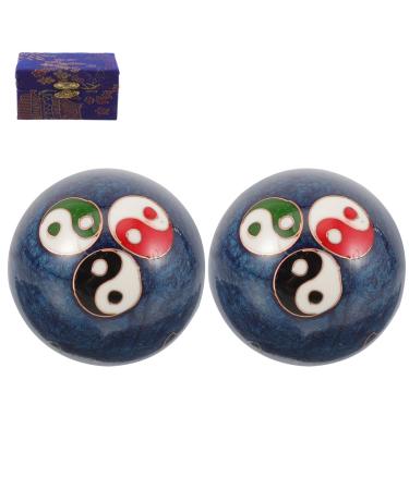 Lurrose 1 set of hand surface massage balls Chinese baoding balls Stress exercise balls metal handball balls finger exercise balls Hand rolling balls handball fitness the ball roll iron sport