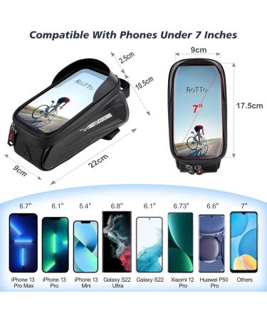 ROTTO Bicycle Frame Bag | Top Tube Cell Phone Hard Case with Sensitive Touchscreen for Easy Access - International Shipping Available - Buy Online on GoSupps.com