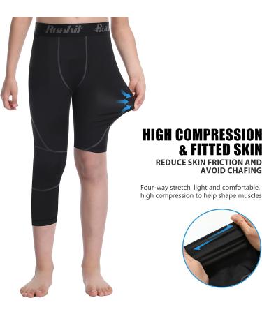 Runhit Boys One Leg Compression Leggings - Ideal Athletic Pants for Kids' Basketball, Football, and Workouts - Buy Online on GoSupps.com