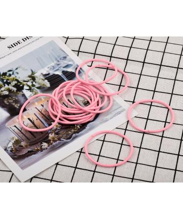 SCSpecial 50 Pieces Pink Hair Elastics | 2.5mm Elastic Hair Bands & Ponytail Holders - International Shipping Available - Buy Online on GoSupps.com