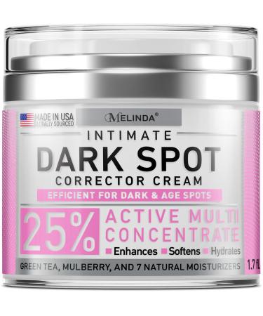 Melinda Dark Spot Corrector Cream for Sensitive Areas - Made in USA - Natural Cream with Arbutin  Hyaluronic Acid & Aloe Vera - Underarm & Privates Cream  1.7 Oz