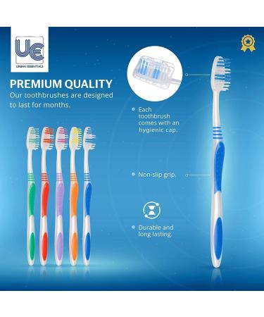 Urban Essentials Bulk Travel Toothbrush Kit - TSA Approved Dental Care Set with Toothbrush Toothpaste Floss Picks & Resealable Bag - Perfect for Donations & Guest Bathrooms (10 Pack - Buy Online on GoSupps.com