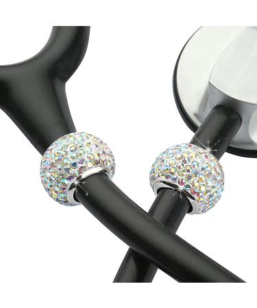 Bling Crystal Stethoscope Charms Set - Round ID Name Tags for Nurse RT Vet - Violet Kiss Crystal - Buy Online on GoSupps.com