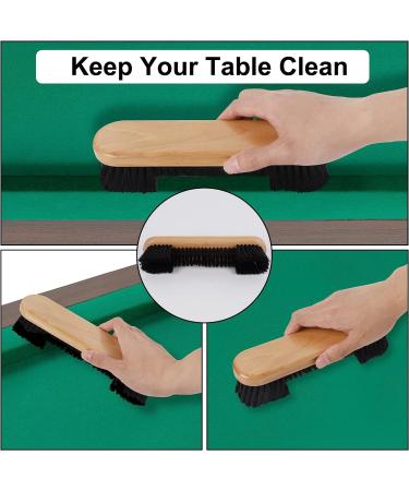 Set of 4 Pool Table Cleaning Tools with Cue Shaft Cleaner Cloth and Billiard Cue Chalk - Pool Table Accessories for Billiards, Rail Brush Included - Buy Online on GoSupps.com