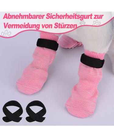 Petloft Anti-Slip Dog Socks - 4 Pack Indoor Slide-Resistant Socks with Adjustable Fastening Tape for Small & Medium Dogs Cats and Puppies (XL Pink Paw) - Buy Online on GoSupps.com