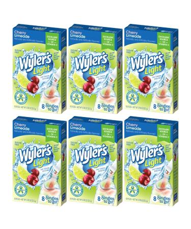 Wyler's Cherry LIMEADE Singles to Go 6-Boxes (8 Packets Each Box)