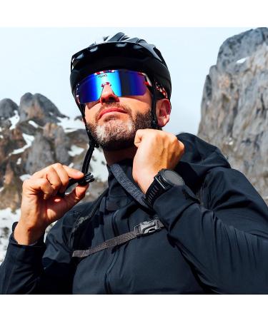 PSATCL Polarized Sunglasses | UV400 Outdoor Sports Sunglasses for Men and Women | Dark Blue Lens - Buy Online on GoSupps.com