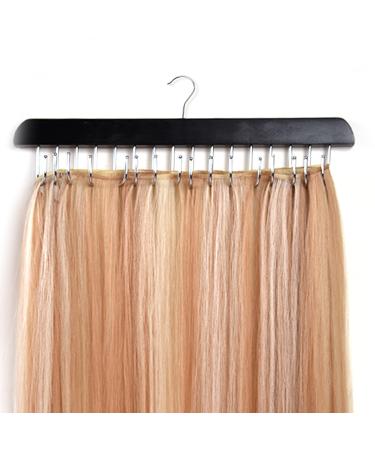 Buyoget Hair Extensions Holder Rack 1PC Black Wood Metal Hair Extension Hanger Holder for Styling Braiding Washing #1 Black