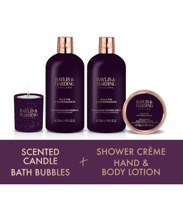 Baylis & Harding Wild Fig & Pomegranate Luxury Candlelit Bath Gift Set - Vegan Friendly - Buy Online on GoSupps.com