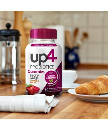 Up4 Probiotic Gummies for Digestive & Immune Support - Vegan, Gluten-Free, Non-GMO - 60 Count - Buy Online on GoSupps.com