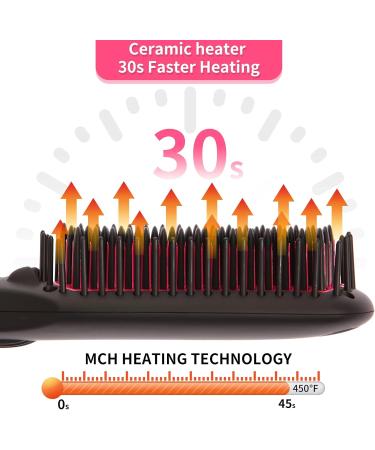 Shop Enhanced Negative Ion Hair Straightener Brush - Anti-Scald Heated Styling Tool for Thick Hair | Portable Electric Ceramic Comb for Women | International Shipping Available - Buy Online on GoSupps.com