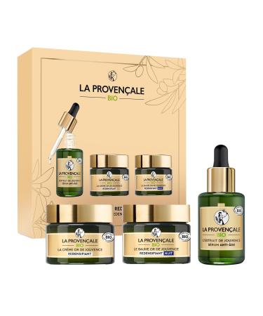 La Proven ale - Or de Jouvence Christmas Gift Box for Women - For Mature Skin - 3 Products - Anti-Aging Serum Redensifying Cream Night Balm - Limited Edition