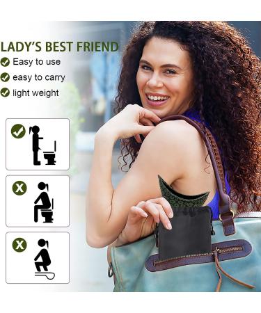 MVUOCR Female Urination Device - Reusable Portable Standing Up Pee Funnel with Extension Tube - Silicone Collapsible Splash-Proof Urinal for Travel, Outdoor Activities, Hiking, Climbing - Black Flower - Buy Online on GoSupps.com