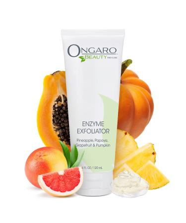 Ongaro Beauty Facial Exfoliator Organic Fruit Enzyme Face Scrub Natural Gentle Face Cleanser Removes Dead Skin for a Clear Smooth Radiant Complexion 4 fl oz.