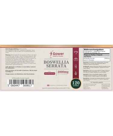 Boswellia Serrata 2000mg Capsules | High Strength 5:1 Extract | 240 Vegan Capsules | Non-GMO & Gluten Free | Made in the UK - Buy Online on GoSupps.com