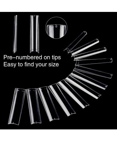 LIONVISON 500PCS XL Clear Nail Tips | Professional Acrylic Nails | 10 Sizes Half Cover French Fake Nail Tips | Home DIY and Nail Salon Use - Buy Online on GoSupps.com