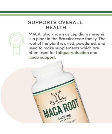 Maca Root Capsules for Women and Men 300 Count (1,000mg of Black Red Yellow Maca Powder per Serving) Grown in Peru (for Energy Performance Motivation) by Double Wood - Buy Online on GoSupps.com