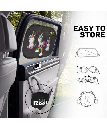 iZoeL 2PCS Baby Kids Car Sun Shade - 80GSM Static Cling Side Window Sunshades with 8 Suction Cups and Storage Bag for Sun Glare and UV Rays Protection - Universal Fit - Buy Online on GoSupps.com