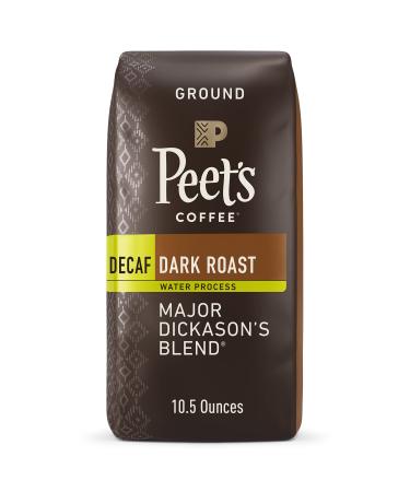Peet's Coffee, Dark Roast Decaffeinated Ground Coffee - Decaf Major Dickason's Blend 10.5 Ounce Bag Decaf Major Dickason's 10.5 Ounce (Pack of 1) - Buy Online on GoSupps.com
