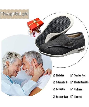 DHIJUPNG Stylish Diabetic Shoes - Winter Plush Orthopedics for Wide Feet - Dark Grey Men's 5/Women's 6 - Buy Online on GoSupps.com