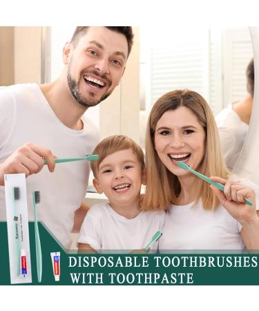 Buy Disposable Toothbrushes with Toothpaste - Bulk Pack of 200 Individually Wrapped Travel Kits for Hotels Charities & More - Buy Online on GoSupps.com