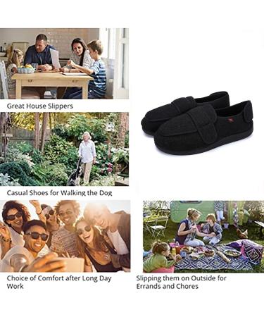 Unisex Diabetic Slippers Wide Width Winter Warm Adjustable Closure | Blue | Women's Size 5 - Buy Online on GoSupps.com