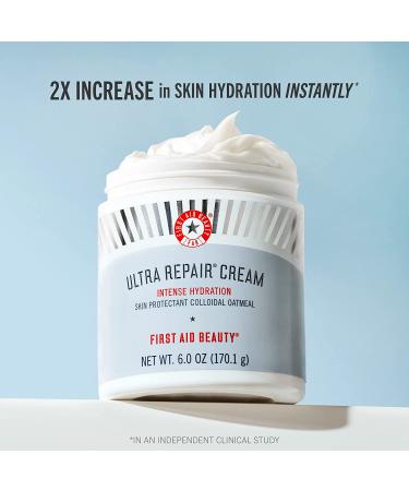 First Aid Beauty Ultra Repair Cream Intense Hydration Moisturizer Bundle - 6 oz Classic Jar + 1 oz Travel Size Tube - Buy Online on GoSupps.com
