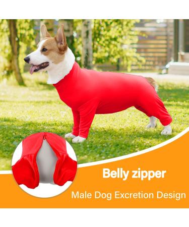 Etdane Dog Dividers - Surgical Recovery Bodysuit for Dogs | Anti-Hair Failure Pajamas | Long-Sleeved Medium Red for Bitches - Shop Internationally! - Buy Online on GoSupps.com
