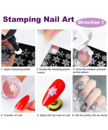 Famidiqgo Nail Stamper & Art Brush Set - French Tip Clear Silicone Nail Stamp with Scraper & Pen for DIY Nail Art - Buy Online on GoSupps.com