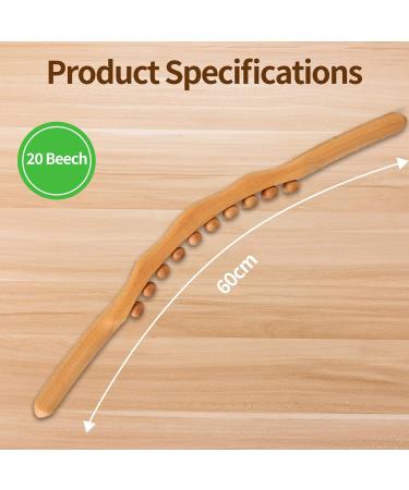 Full Body Scraping Stick | Wooden Acupuncture Fascia Roll Massage Tool for Muscle Relaxation - Back Stomach Shoulder & Foot Massager - Buy Online on GoSupps.com