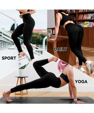 Shop SINOPHANT 3 Pack High Waist Black Leggings for Women | Opaque Gym & Yoga Pants - L-XL Size - Buy Online on GoSupps.com