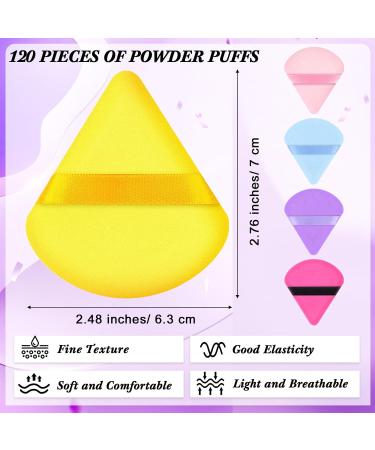 Skylety 120 Pieces Soft Triangle Makeup Puff Sponge - Perfect for Loose Powder & Foundation - Gift for Women - 5 Bright Colors - Buy Online on GoSupps.com